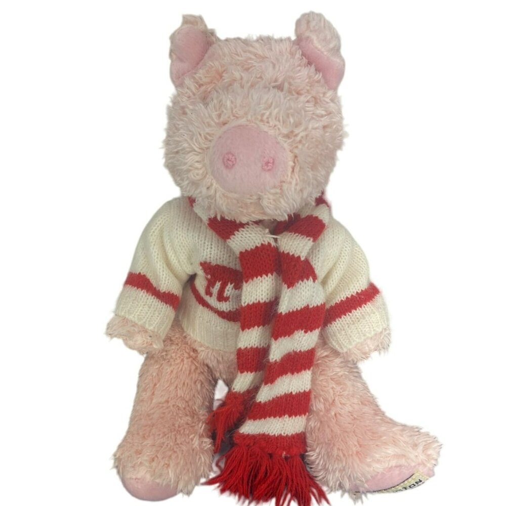 Herrington‎ Teddy Bears Cheesecake Factory Pink Pig Wearing Sweater Scarf